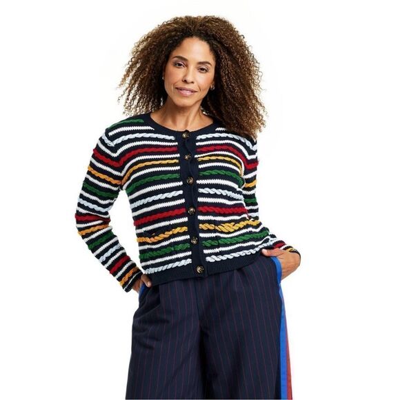 La Ligne x Target Women's Textured Striped Cardigan Sweater - Picture 3 of 6